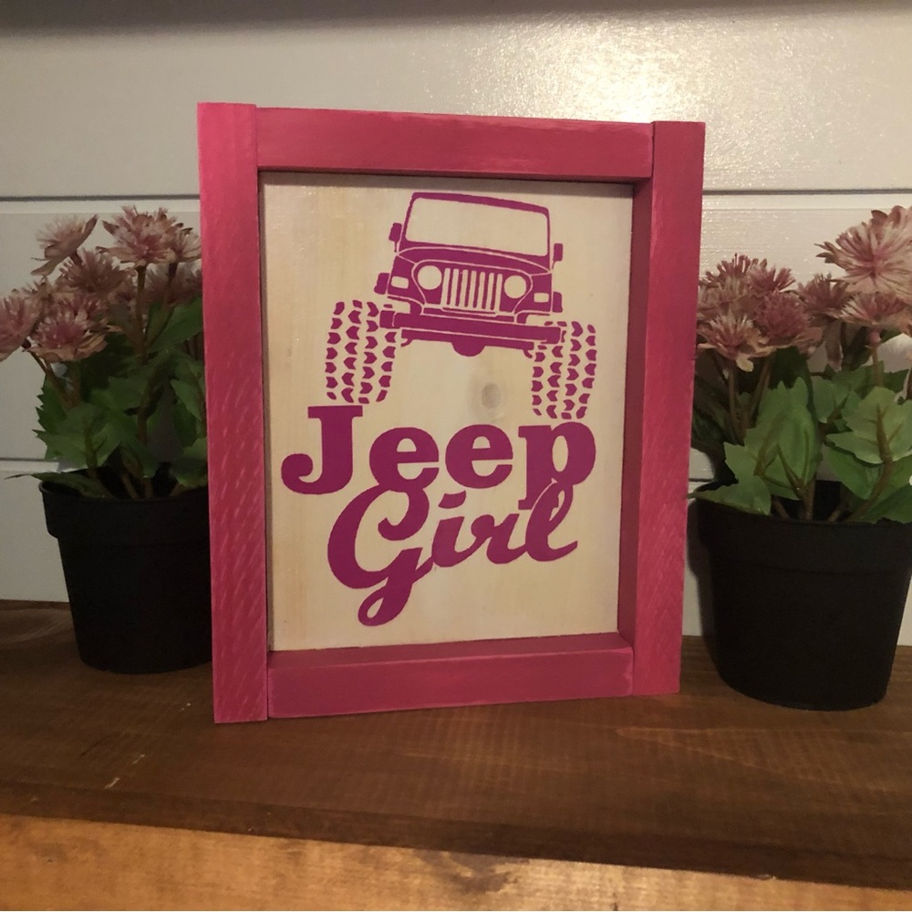 Hand Crafted | Jeep Girl Wall Sign / Home Decor